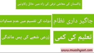 پاکستان کی معاشی ترقی کی راہ میں حائل رکاوٹیں