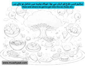 جراثیم کسی طرح اور کہاں سے ہوا، خوراک وغیرہ میں شامل ہو جاتے ہیں